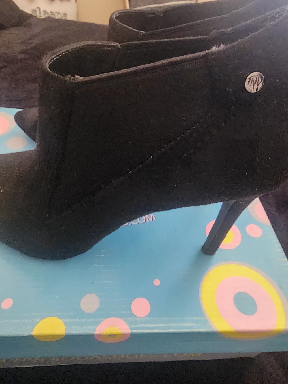 Women's Black Suede Stiletto Ankle Booties